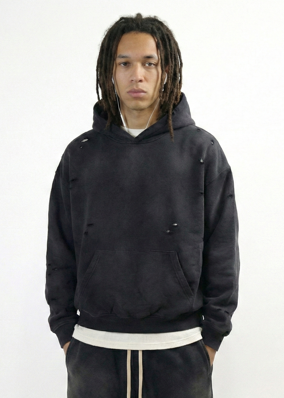 Torn* Washed Hoodie (Shadow)