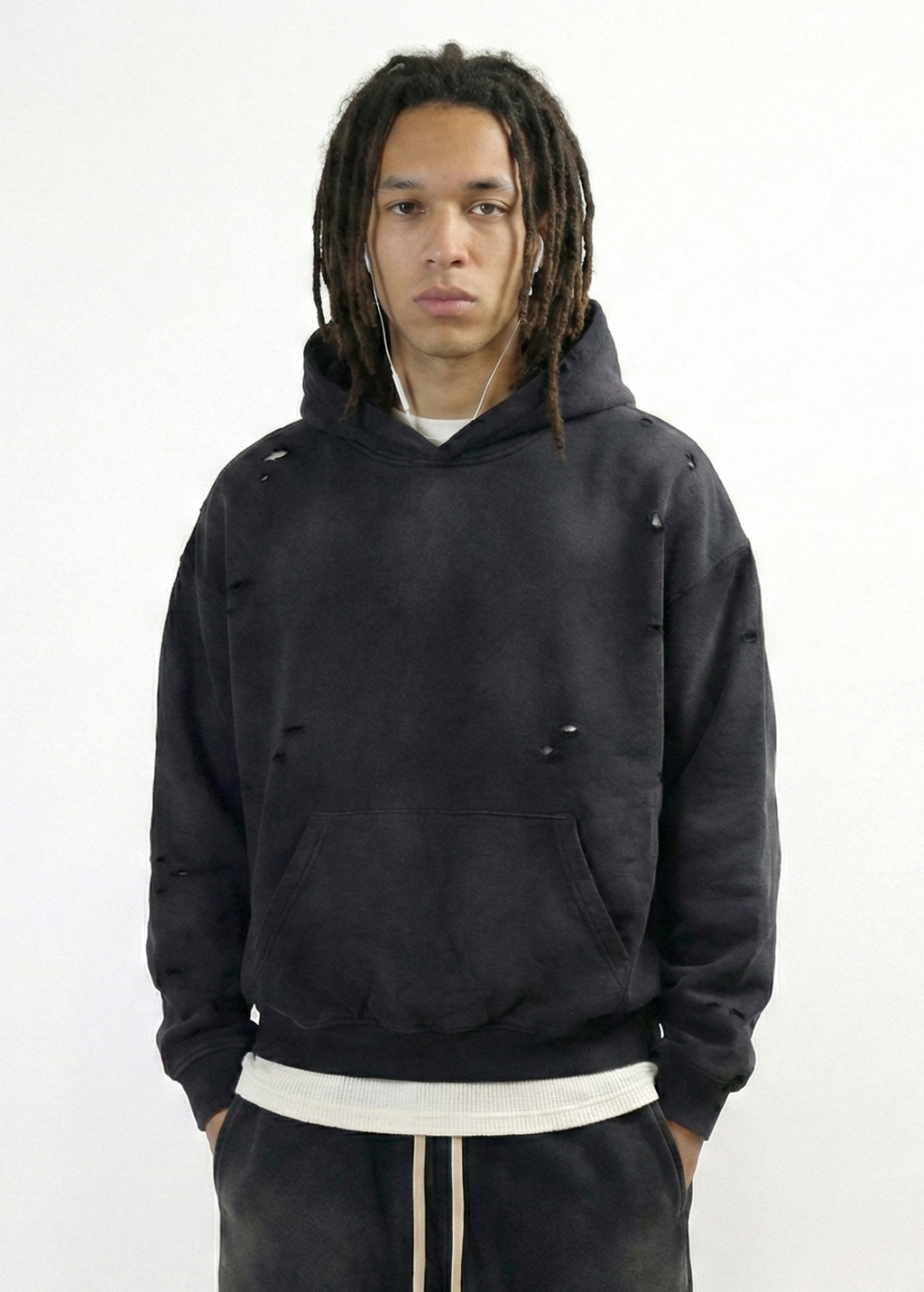Torn* Washed Hoodie (Shadow)