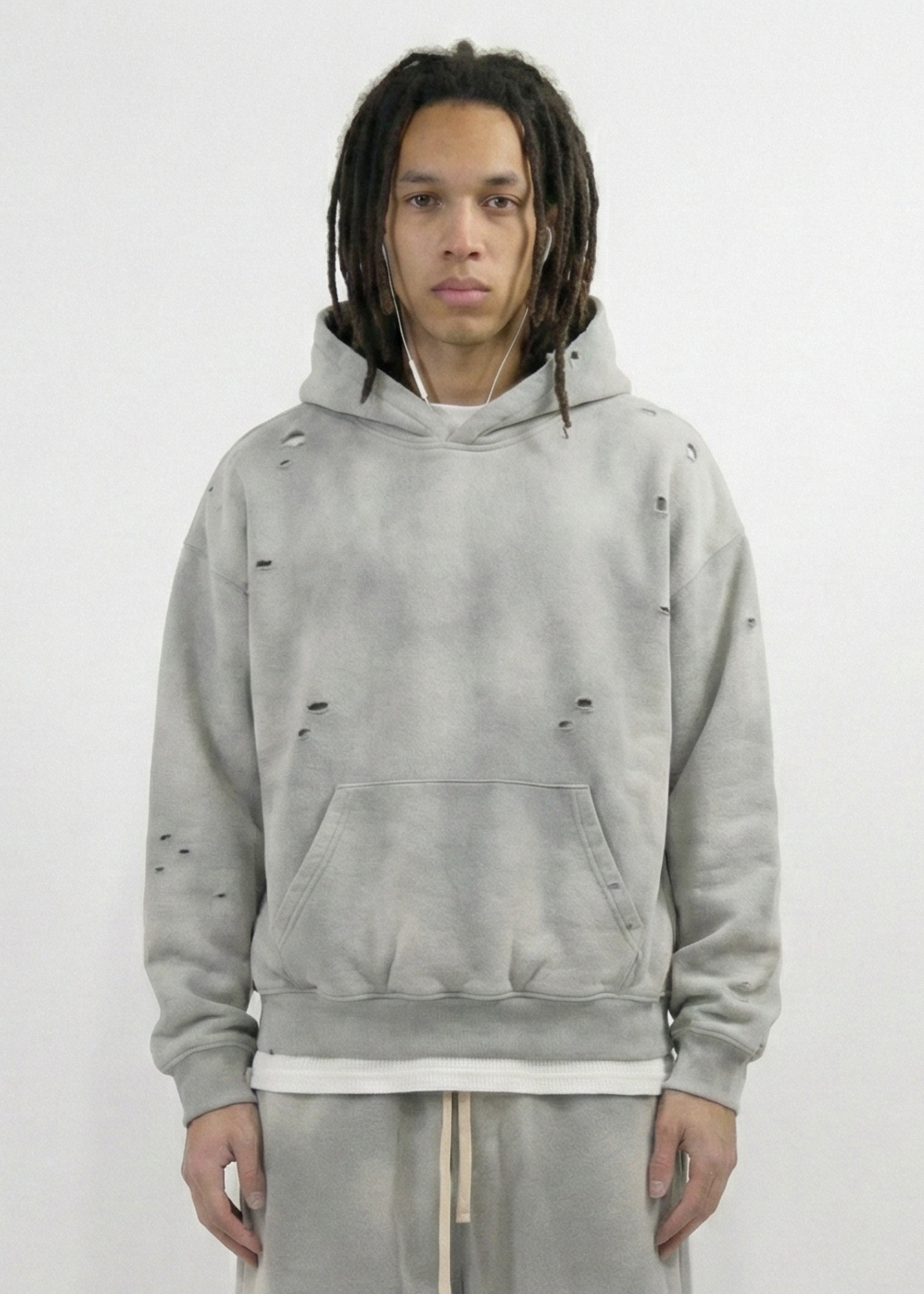 Torn* Washed Hoodie (Marble)