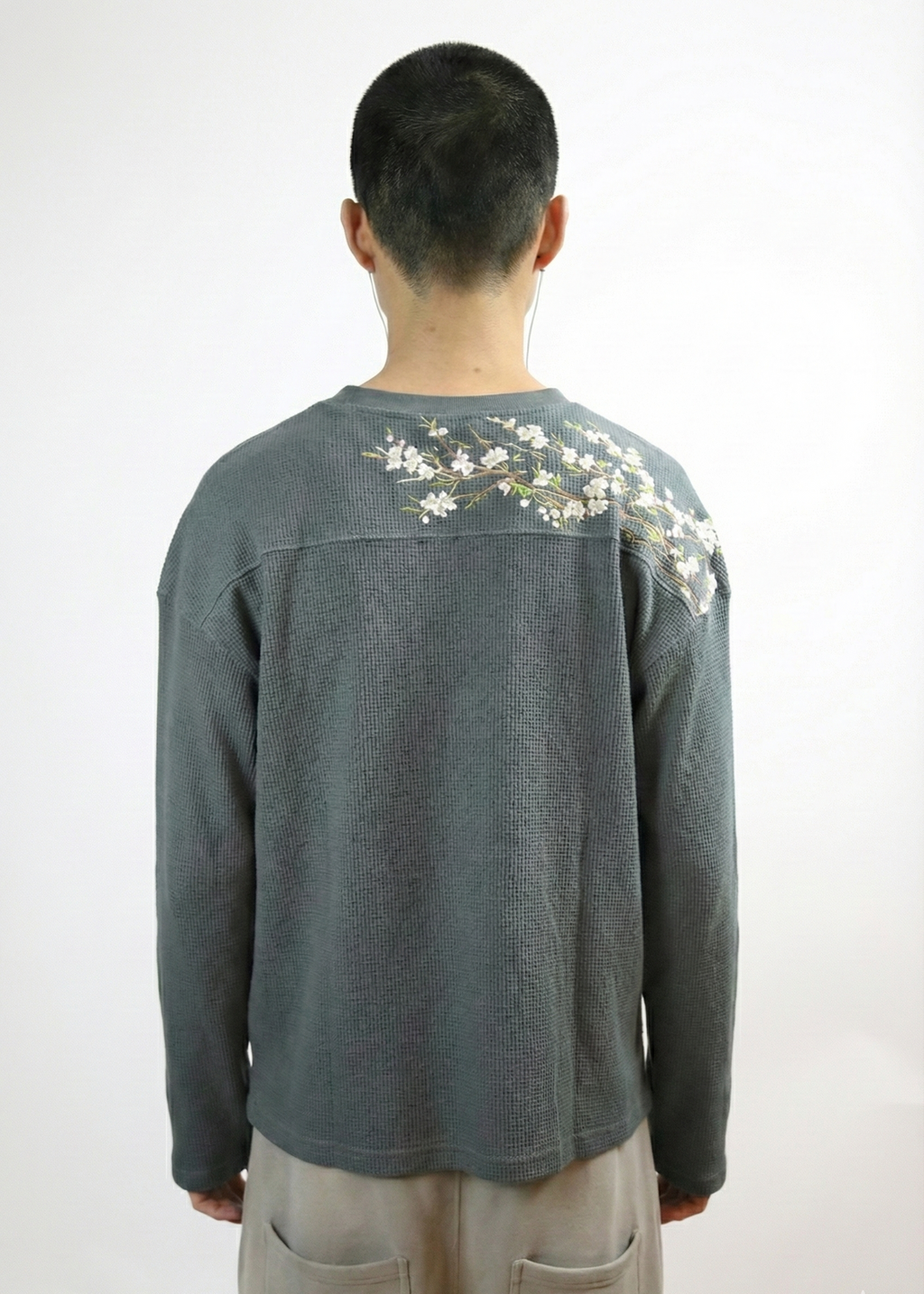 "Blossom" Waffle Thermal (Grey/White)