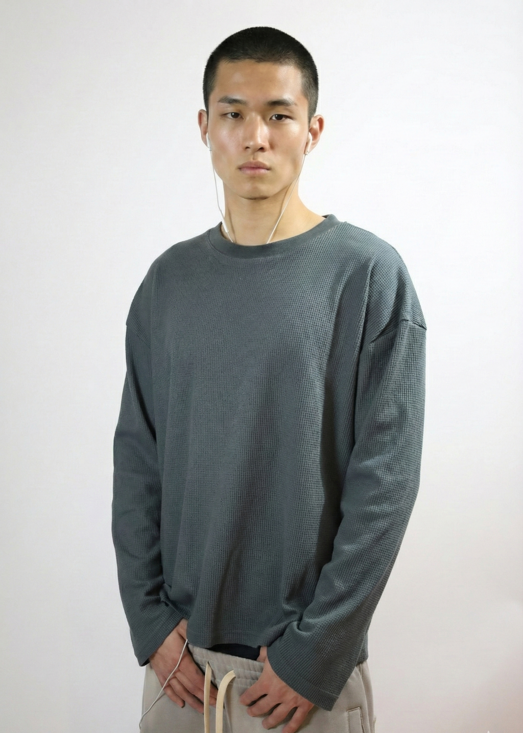 "Blossom" Waffle Thermal (Grey/White)