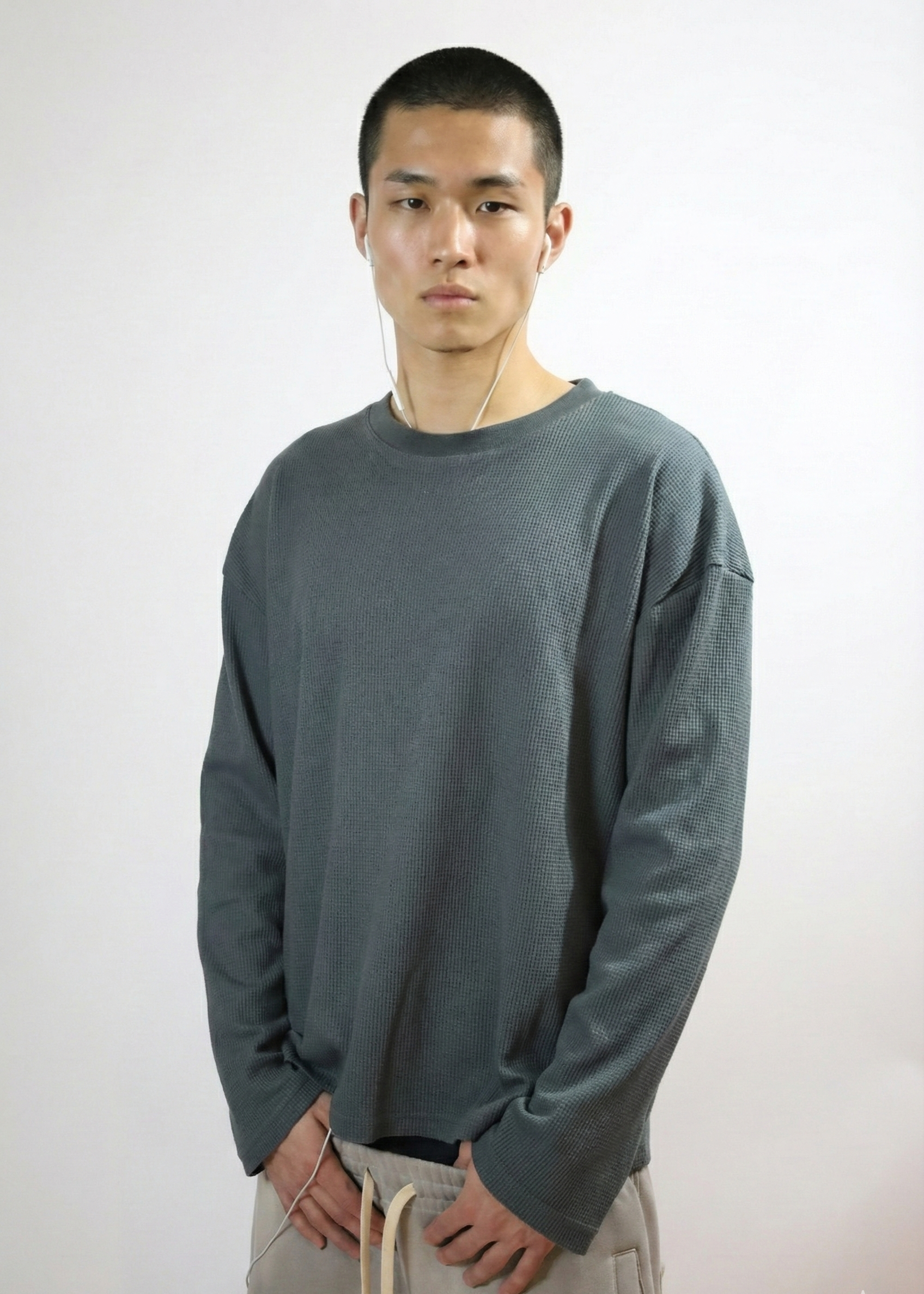 "Blossom" Waffle Thermal (Grey/White)